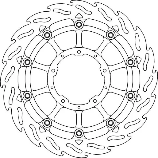 Seria Flame cu rotor flotant – Negru, Argintiu, Oțel inoxidabil, 1, nordicamoto.ro