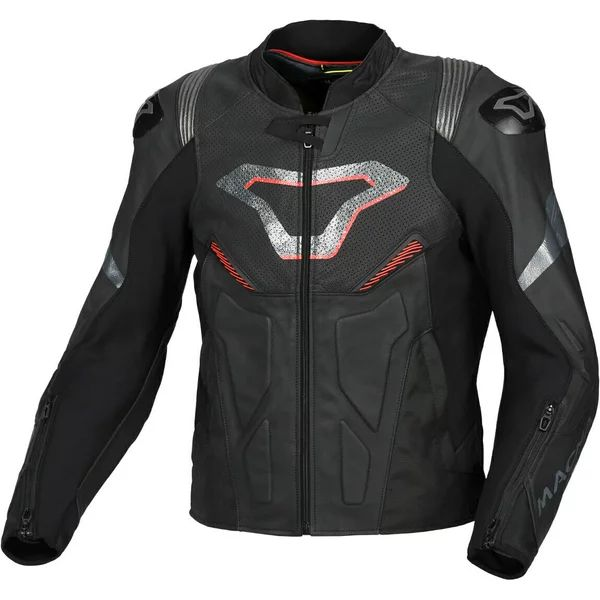 Geaca de piele sport/touring MACNA POINTER 50 Alb/Rosu, 3, nordicamoto.ro