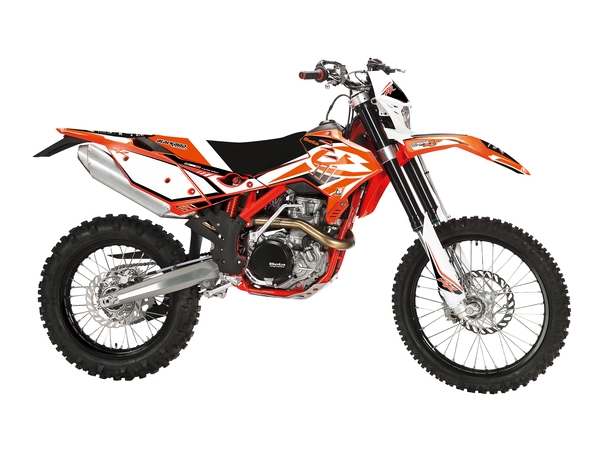 Graphics Kit With Seat Cover Black, Orange, 2, nordicamoto.ro