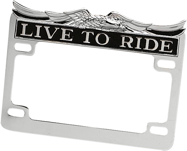 (r)live To Ride(r) License Plate Frame Black, Chrome, 1, nordicamoto.ro