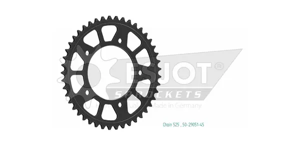 Pinion standard spate 525 negru, 1, nordicamoto.ro
