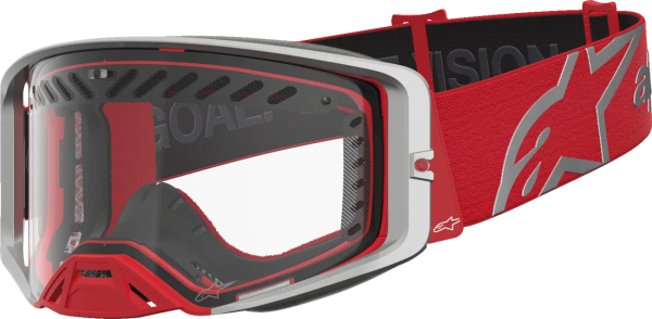Ochelari Alpinestars Supertech Dura Air Fluid Rosu/Argintiu/Lentila Clara, 4, nordicamoto.ro