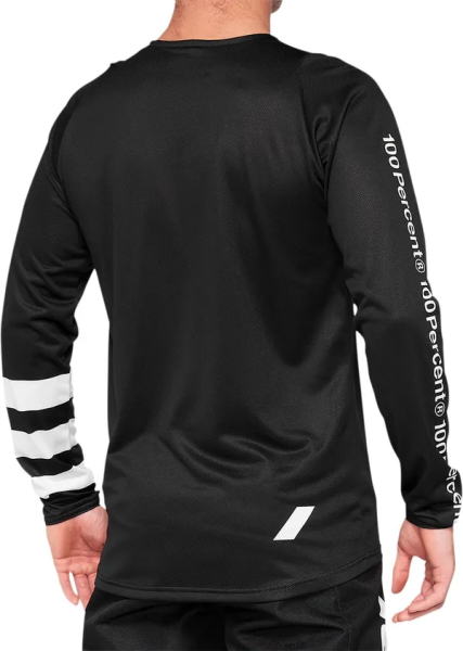 Tricou MTB 100% R-Core Black/White-1