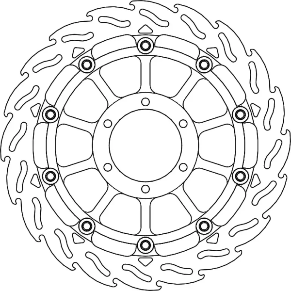 Flame Floating Alu Brake Disc Black, Silver -0