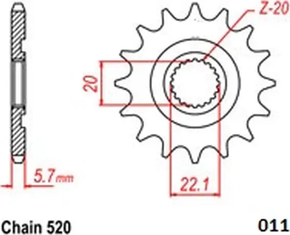 Pinion  Fata Yamaha YZ125/ XFT250/WRE 250 Moto Master-1