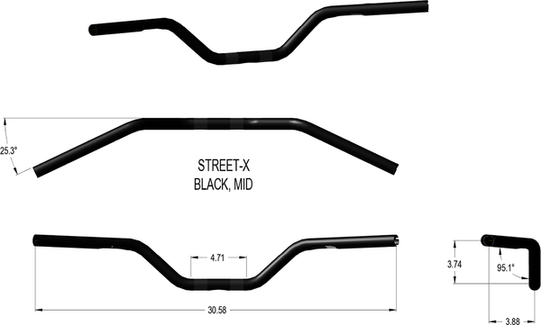 Street-x Handlebars Black, 1, nordicamoto.ro