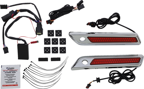 Saddlebag Latch Dual Color Accent Lights Amber, Red, 2, nordicamoto.ro