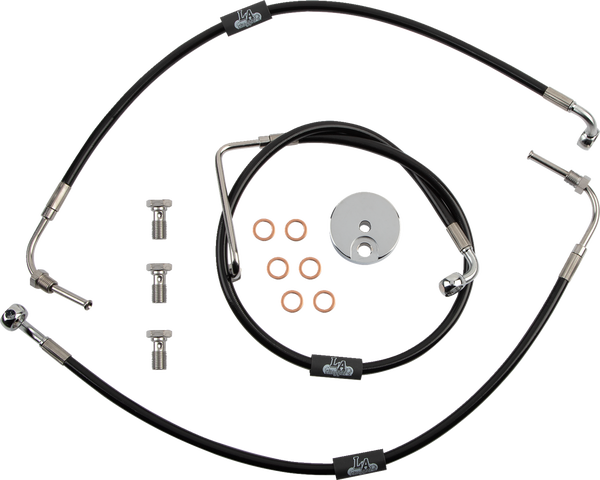 Black Braided Brake Line Kit Black 30, 1, nordicamoto.ro