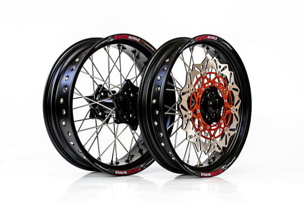 Set roti Supermoto KTM/Husqvarna 17"x3.50 ax 22mm/17"x5.00 ax 20mm black hub Enduro Expert SRS1717BKEE-0