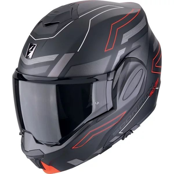 Casca modulara flip-back EXO-TECH EVO CONQUER M Negru mat/Rosu, 5, nordicamoto.ro