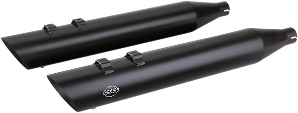 Slash Cut Slip-on Mufflers Black, 1, nordicamoto.ro