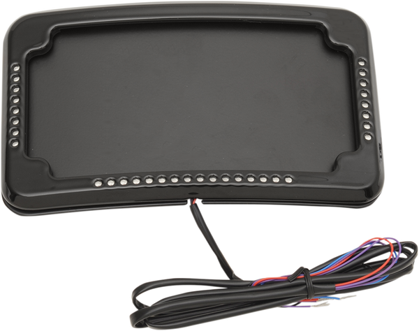 Curved Slick Signals License Plate Frame With 3-hole Backing Plate Black, 1, nordicamoto.ro