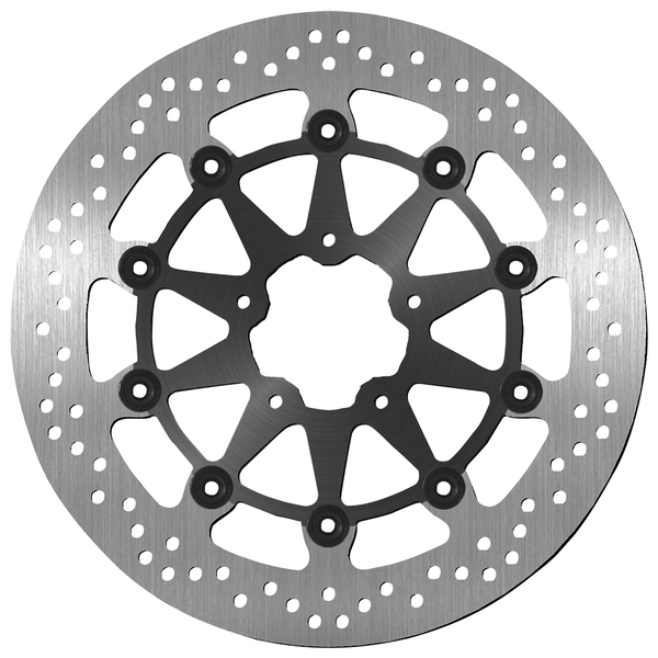 Brake Rotor Round Black, Silver, 1, nordicamoto.ro
