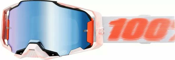Ochelari 100% Armega White/Orange - Blue Mirror
