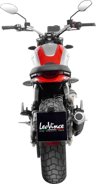 Tobă de eșapament LeoVince LV-10 Black Edition Slip-On pentru Ducati Scrambler 800, 2, nordicamoto.ro
