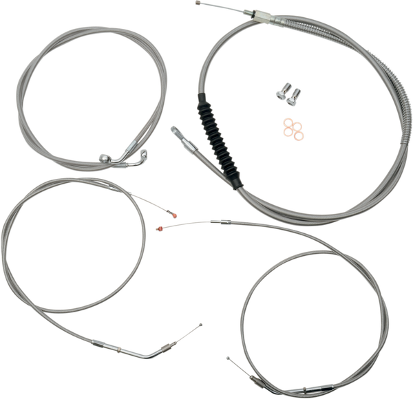 Standard Stainless Braided Handlebar Cable/brake Line Kit Silver, 1, nordicamoto.ro