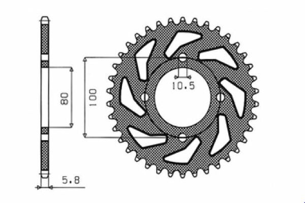Steel Rear Sprocket Natural, 1, nordicamoto.ro