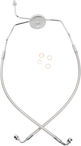 Designer Series Dot Front Lower Brake Line Kit Silver, Polished, 3, nordicamoto.ro
