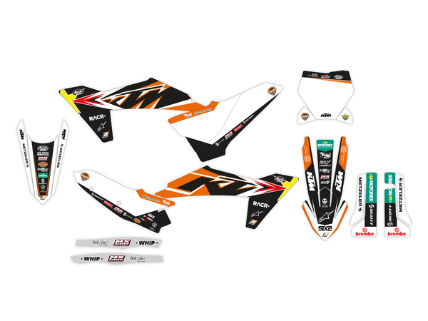Trophy Graphic Kit Yellow, White, Black, Orange, 2, nordicamoto.ro