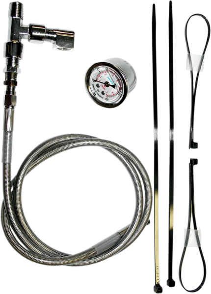 Remote Oil Pressure Gauge/line Kits Chrome, 1, nordicamoto.ro