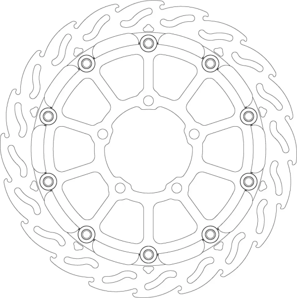 Flame Floating Alu Brake Disc Black, Silver -0