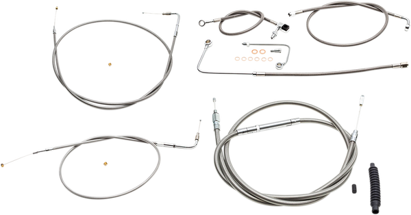 Standard Stainless Braided Handlebar Cable/brake Line Kit Silver, 2, nordicamoto.ro
