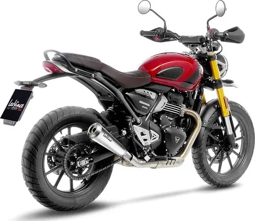 Tobă de eșapament LeoVince GP One Slip-On pentru Triumph Scrambler 400 X, 2, nordicamoto.ro