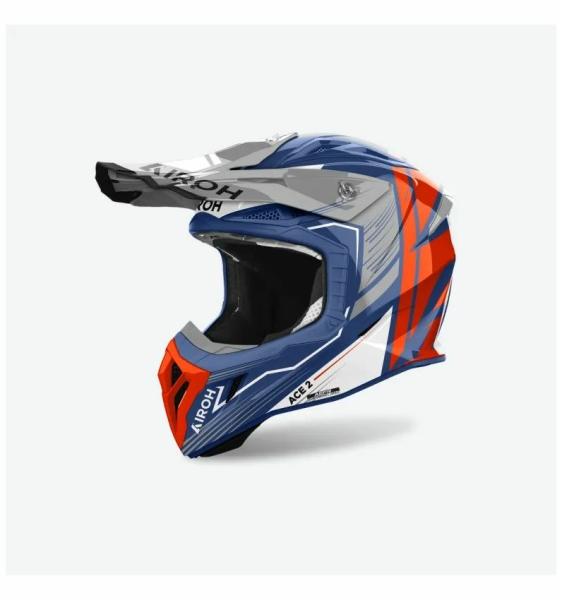 Casca AIROH Aviator Ace 2 Engine Blue/Grey/Orange-2