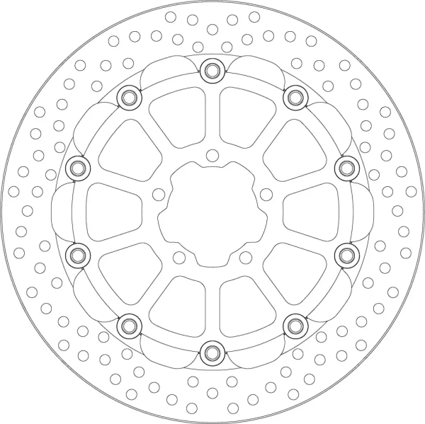 Halo Series Floating Racing Rotor Black, Silver -0