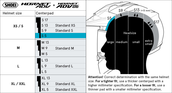 Captuseala casca SHOEI HORNET ADV Type-H XL13-0