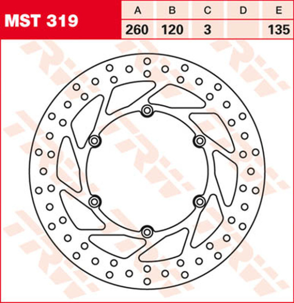 Disc de frână fix, rotund, 250–299 mm, 1, nordicamoto.ro
