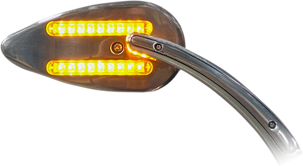 Dynamic Amber/white Led Mirror Silver, 5, nordicamoto.ro
