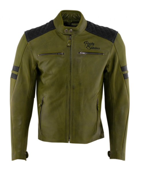 Geaca Piele Rusty Stitches JARI Green/Black-351bd5716ec3709ef5fa7a134074862c.webp