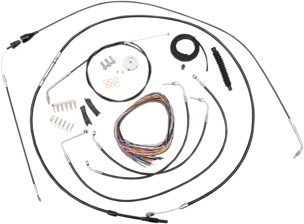 Complete Black Vinyl Braided Handlebar Cable/brake Line Kit Black, 1, nordicamoto.ro