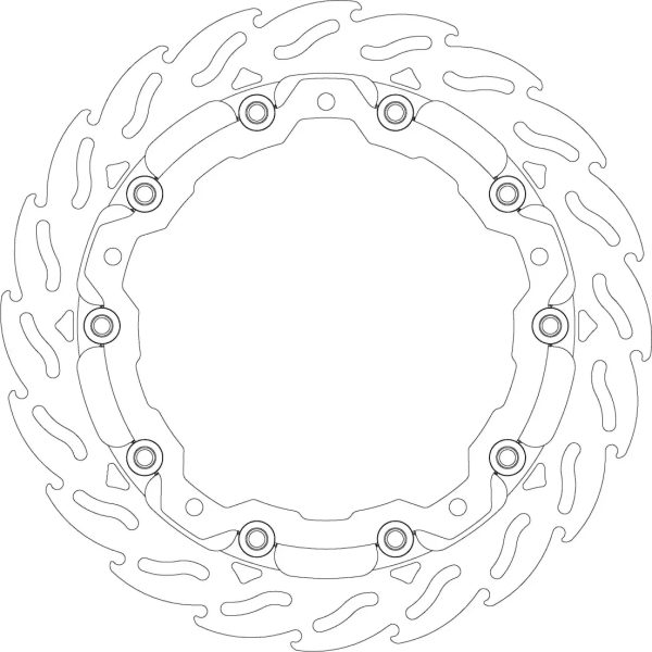 Flame Floating Alu Brake Disc Black, Silver -1