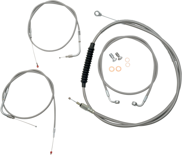 Standard Stainless Braided Handlebar Cable/brake Line Kit Silver, 1, nordicamoto.ro