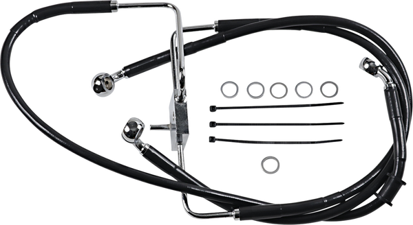 Extended Length Stainless Steel Brake Line Black, Vinyl Coated Oversize [+203 mm (8'')], 1, nordicamoto.ro