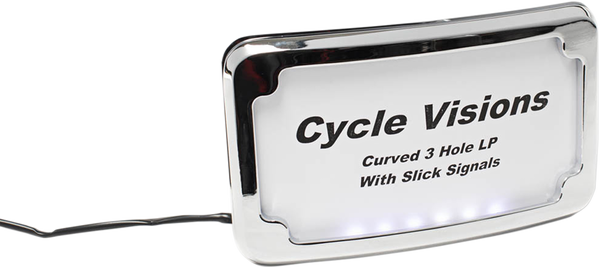 3-hole Mounted Led Lighted License Plate Frame Chrome, 3, nordicamoto.ro