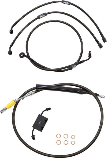 Standard Midnight Braided Handlebar Cable/brake Line Kit Black, 1, nordicamoto.ro
