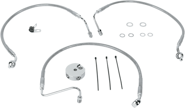 Stainless Steel Brake Line Kit Silver, Clear-coated, 1, nordicamoto.ro