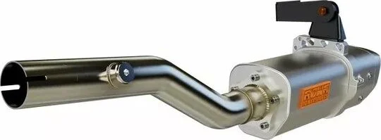Tub de eșapament din aluminiu Apx, tip slip-on, anodizat transparent, 2, nordicamoto.ro