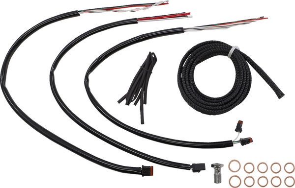 Complete Black Vinyl Braided Handlebar Cable/brake Line Kit Black, 2, nordicamoto.ro
