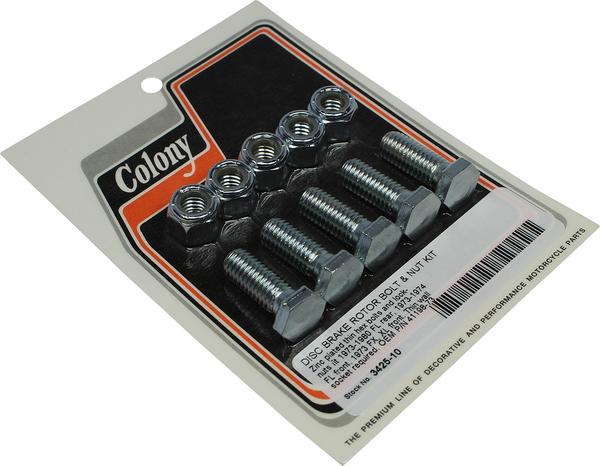 Disc Brake Rotor Bolt And Nut Kit Zinc, 1, nordicamoto.ro