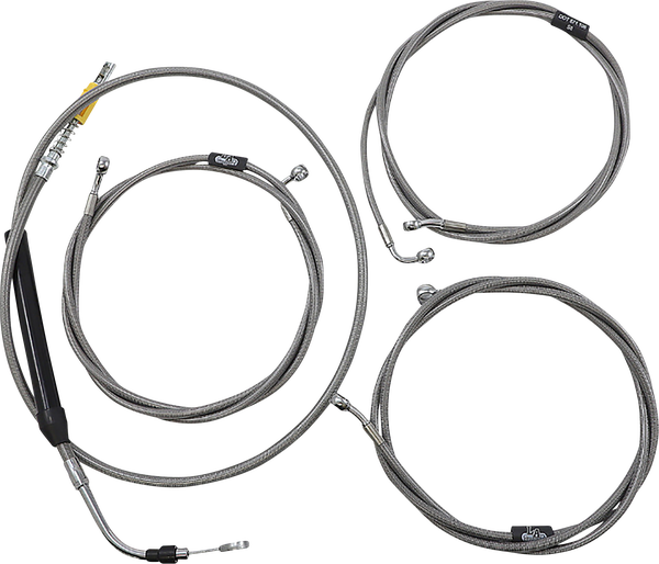 Standard Stainless Braided Handlebar Cable/brake Line Kit Silver, 2, nordicamoto.ro