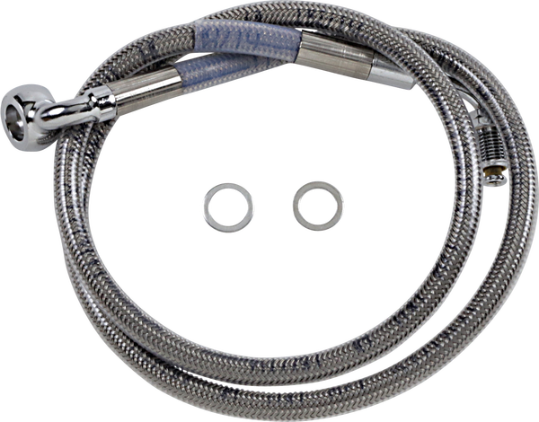 Extended Length Stainless Steel Brake Line Silver, Clear-coated Oversize [+254 mm (10'')], 1, nordicamoto.ro