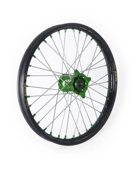 Elite Mx-en Wheel, Silver Spokes Black, Green-0