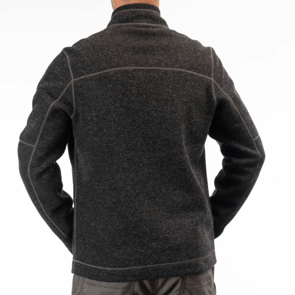 Pulover Snowmobil Klim Bighorn Canyon Wool Fleece 1/4 Zip Mid Layer Black Heather-14