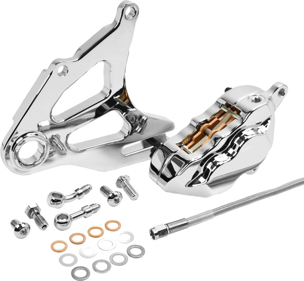 Rear Piston Caliper & Mounting Bracket Black, 2, nordicamoto.ro