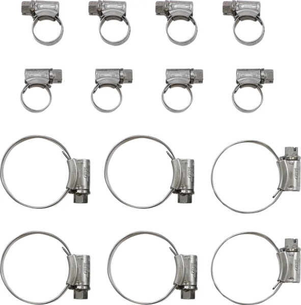 Set de cleme pentru radiator, argintiu, 2, nordicamoto.ro