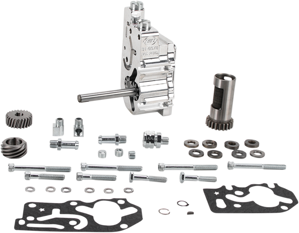 High Volume/high Pressure (hvhp) Polished Billet Oil Pump Silver, 1, nordicamoto.ro